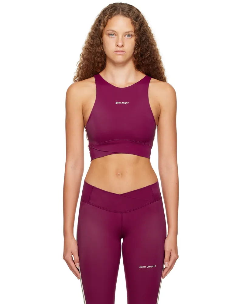 Palm Angels Purple New Classic Sport Bra Burgundy