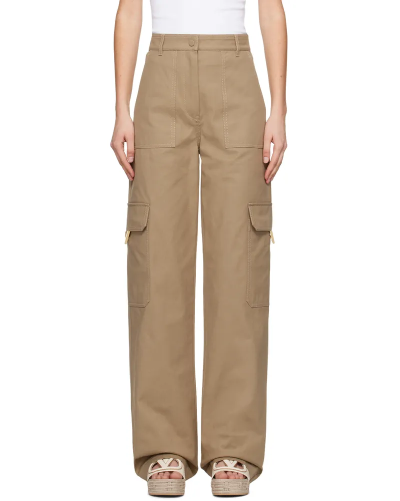 Valentino Garavani Beige Cargo Pocket Trousers 0bg