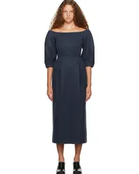 Gabriela Hearst Navy Majano Midi Dress Dark