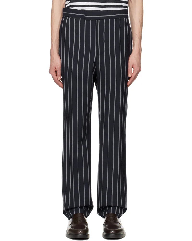 Thom Browne Navy Stripe Classic Trousers 415