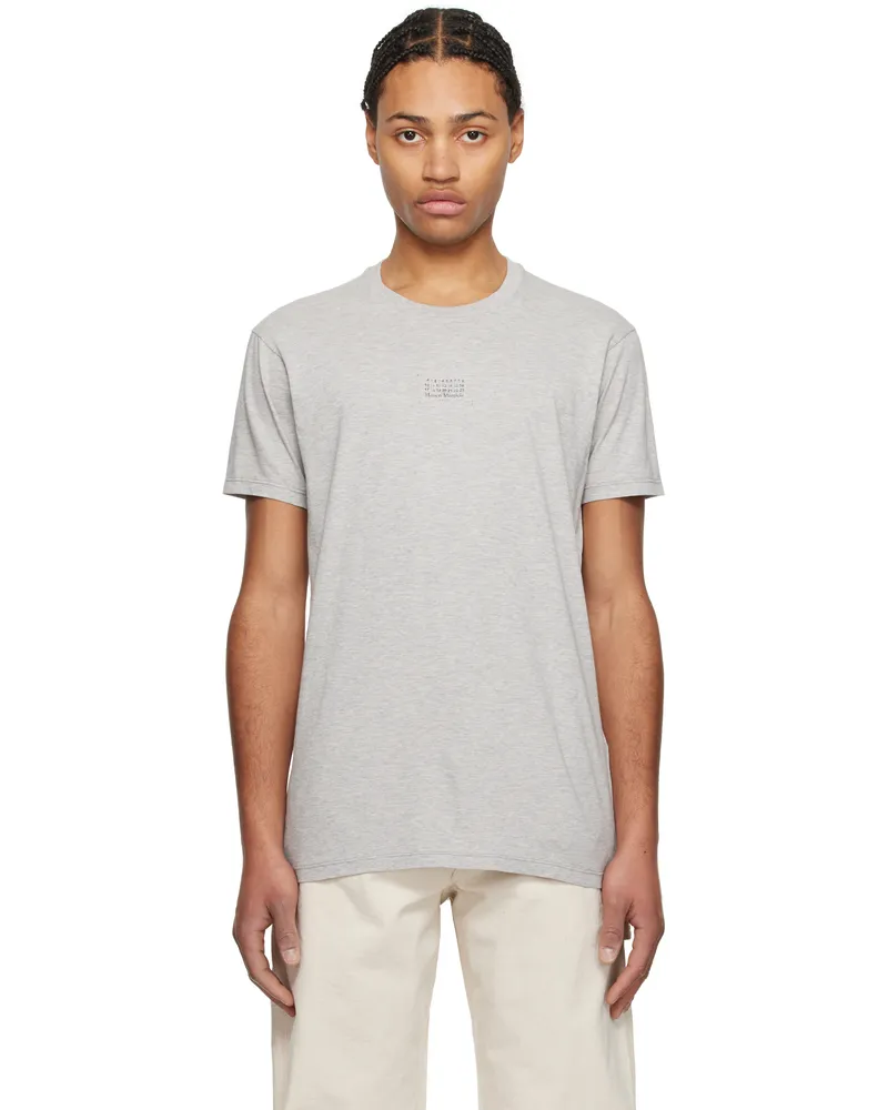 Maison Margiela Gray Stamp Logo T-shirt 801m