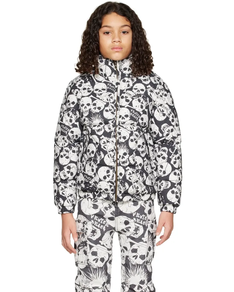 ERL Kids Black Skull Down Jacket Black