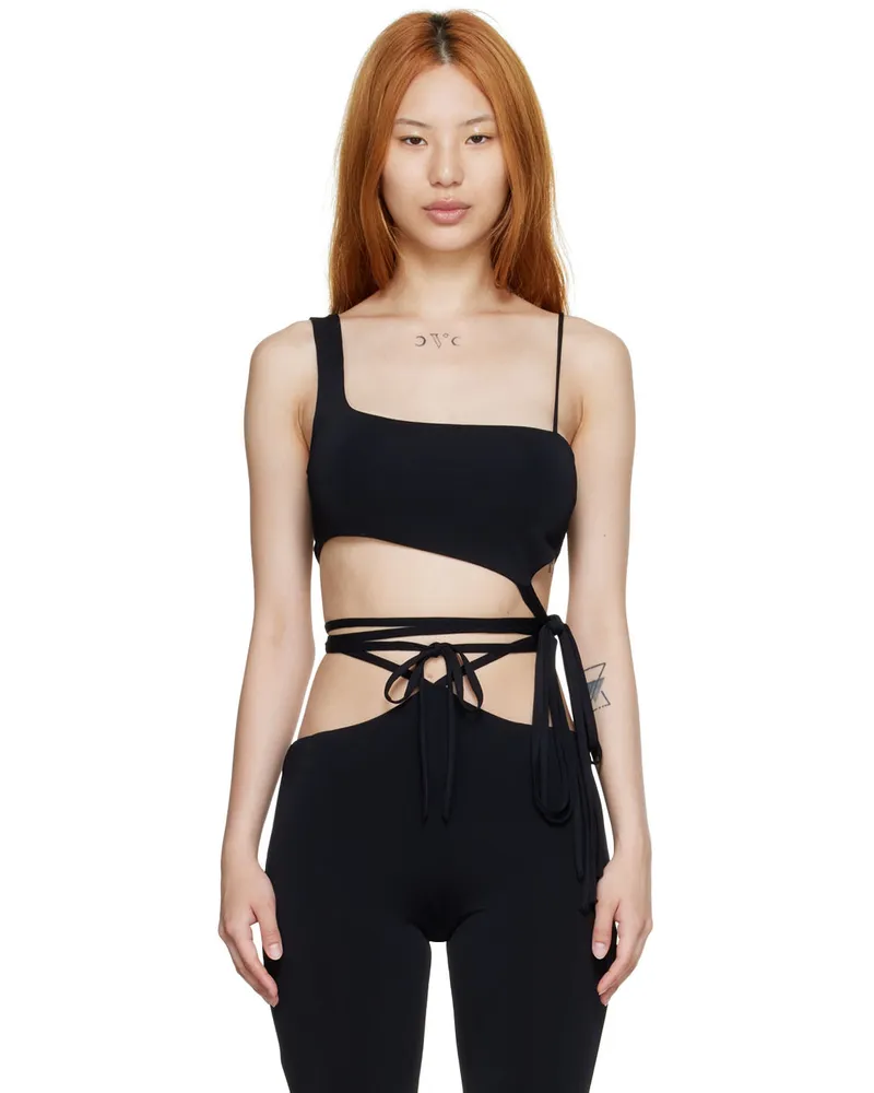 Mach & Mach Black Viscose Tank Top Black