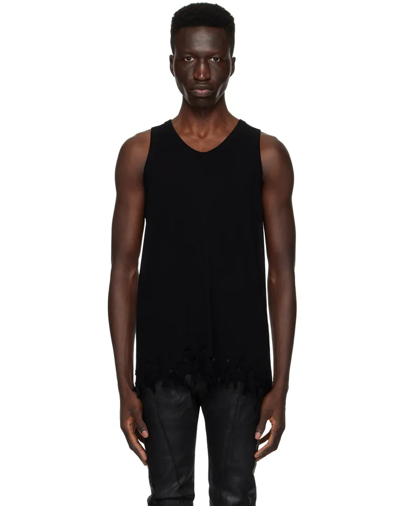 Julius Black Damaged Tank Top Black