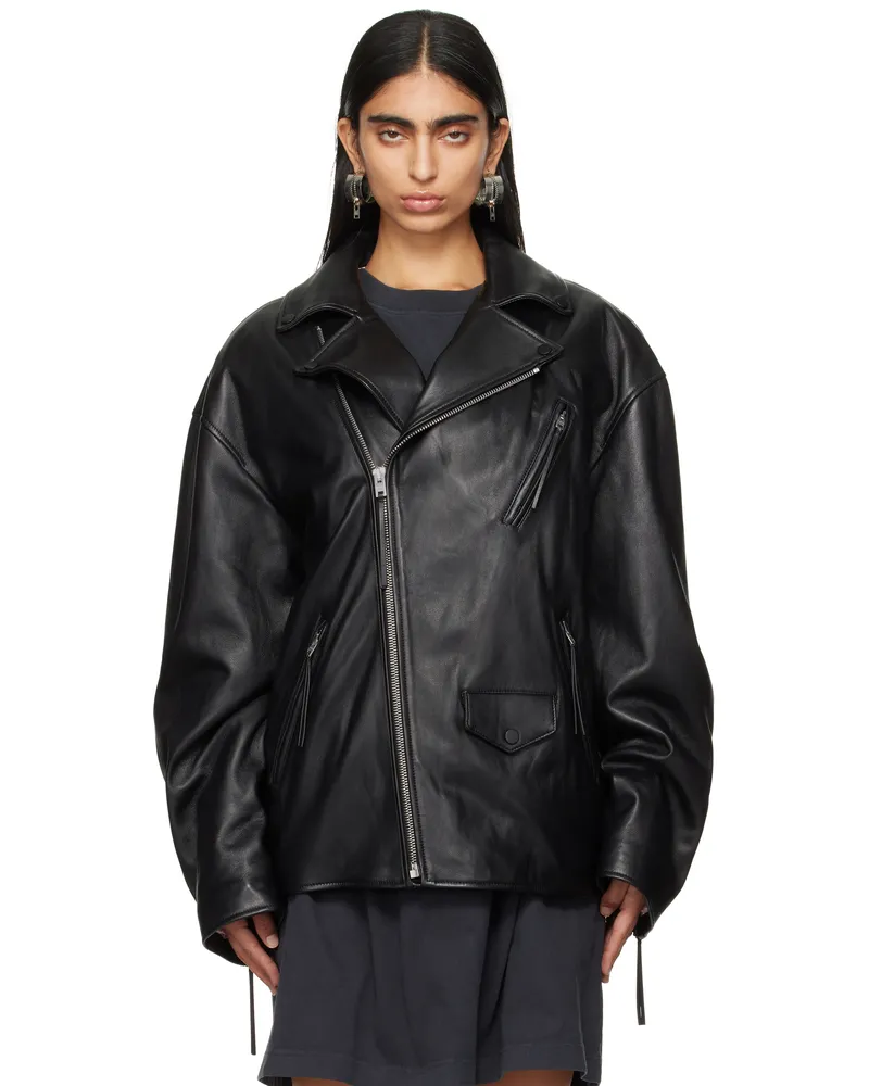 Acne Studios Black Padded Leather Jacket 900