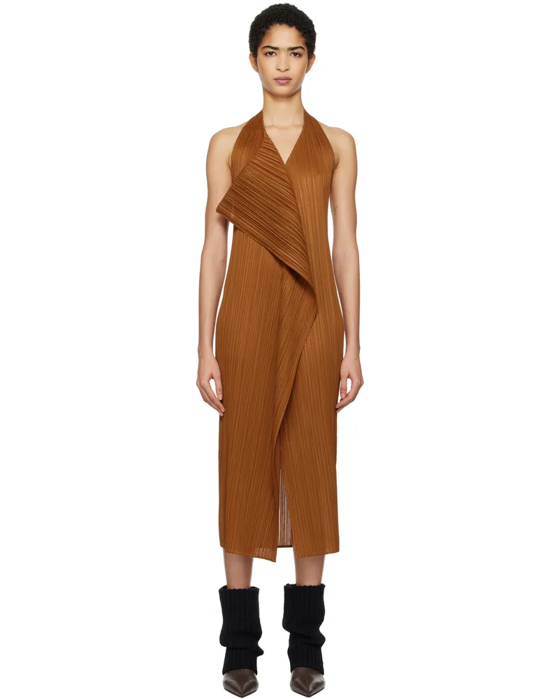 Issey Miyake Brown Monthly Colors November Maxi Dress 44