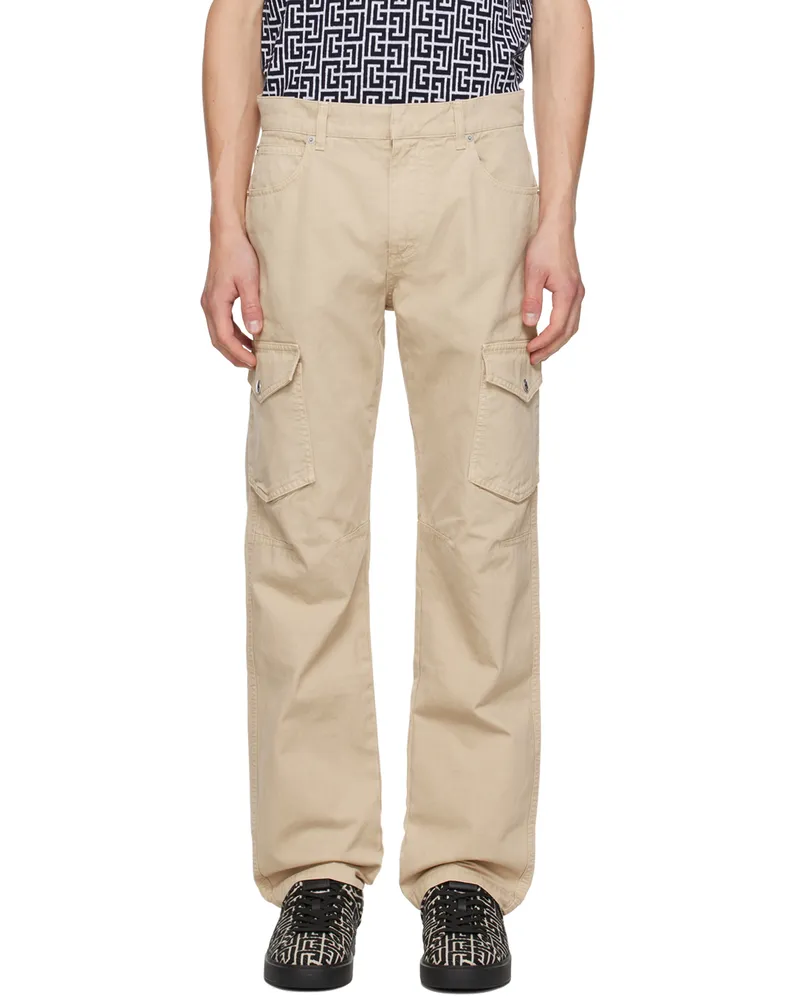 Balmain Beige Darted Cargo Pants 8bx