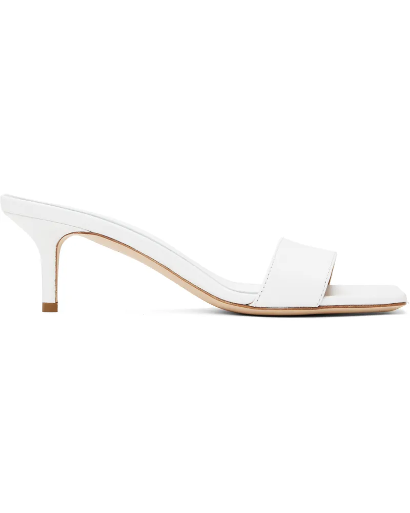 aeyde White Ilvy Leather Mules Optic