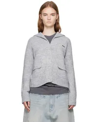 WE 11 DONE Gray Sailor Cardigan Grey