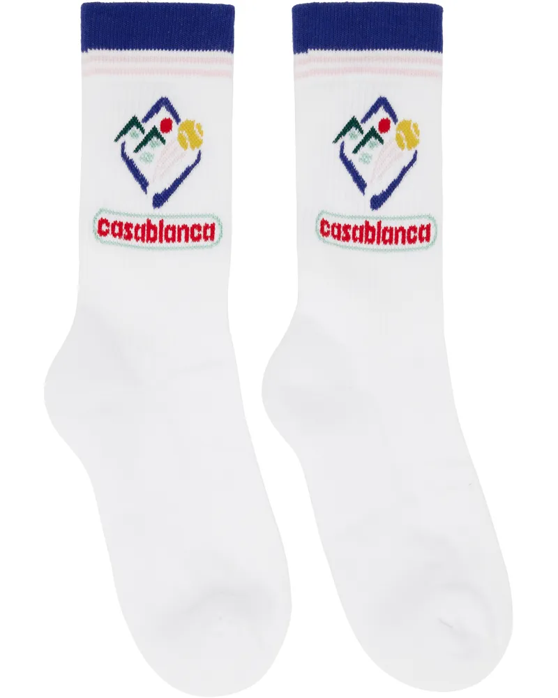 Casablanca Paris White Fuji Icon Socks Fuji