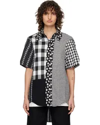 Adererror Black & White Paneled Shirt Black