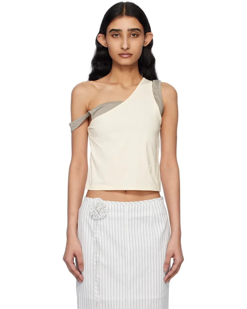 Kijun Yellow & Gray Layered Tank Top Butter