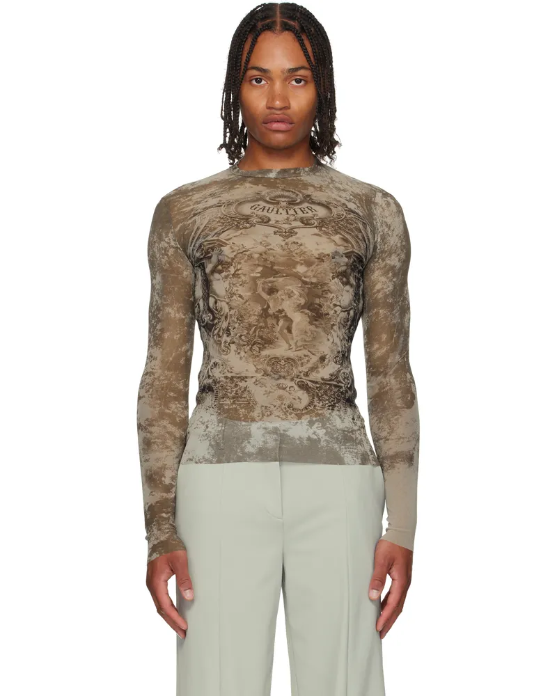 Jean Paul Gaultier Beige 'The Médaillon' Top 6965-lightbeige