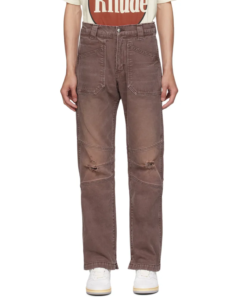 RHUDE Brown Coltello Trousers Brown