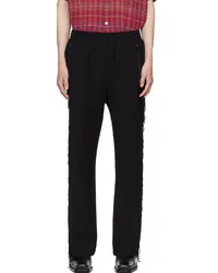 NEEDLES Black Fringe Track Pants D-black