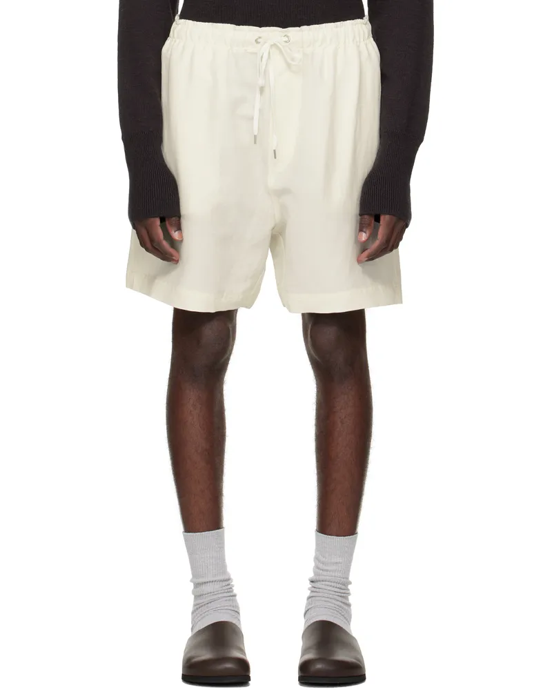 Studio Nicholson White Starboard Shorts Parchment