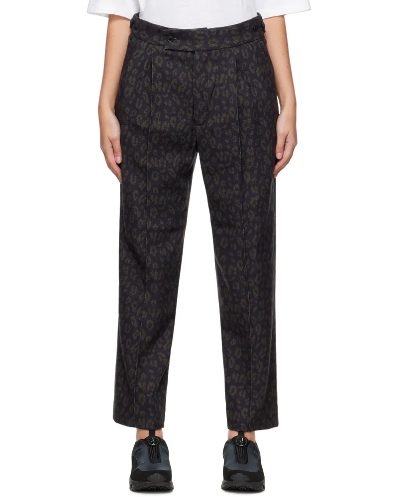 NEEDLES Purple Jacquard Trousers A-leopard