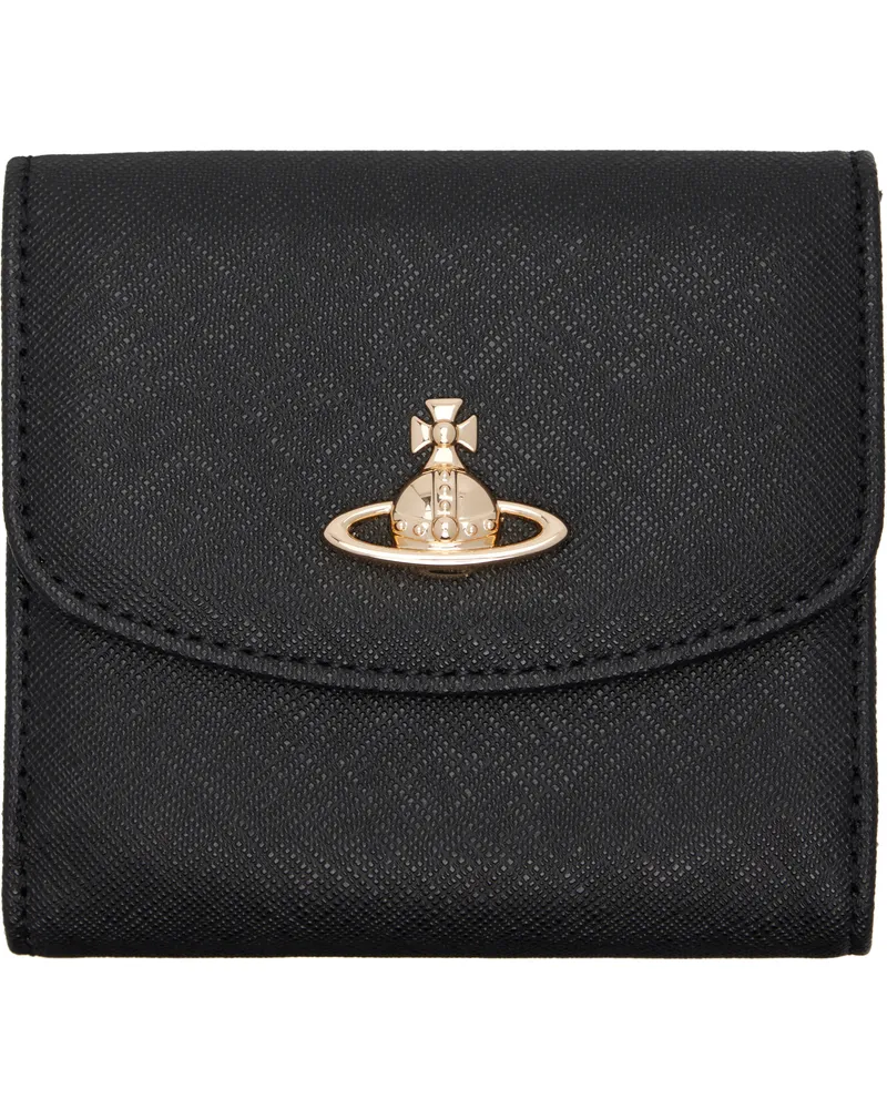 Vivienne Westwood Black Small Saffiano Wallet Aw24-black