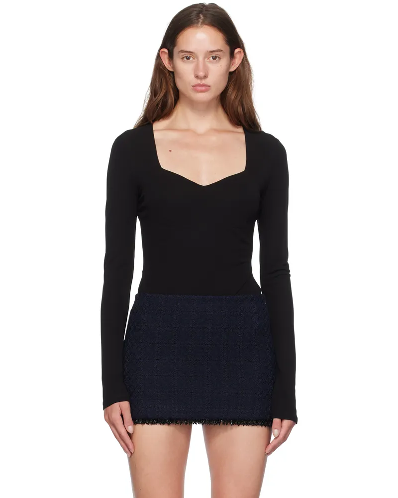 Givenchy Black Sweetheart-Neck Bodysuit 001-black