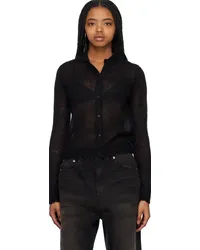 WE 11 DONE Black Destroyed Cardigan Black