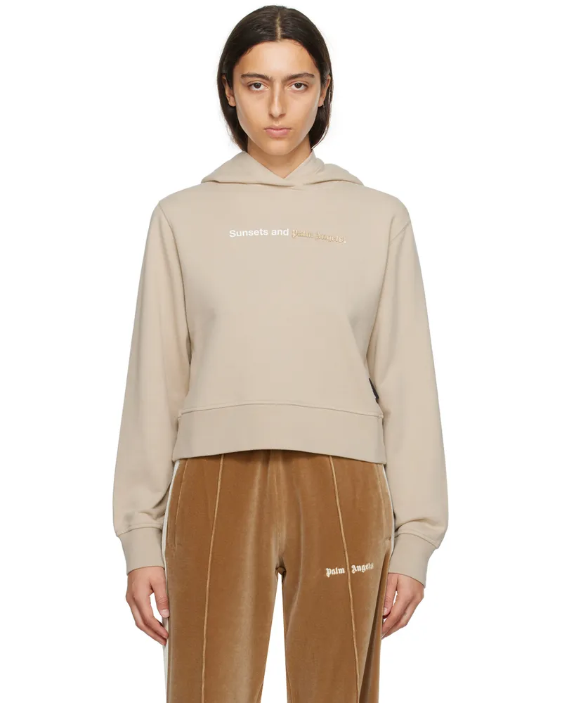Palm Angels Beige Sunset Hoodie Beige