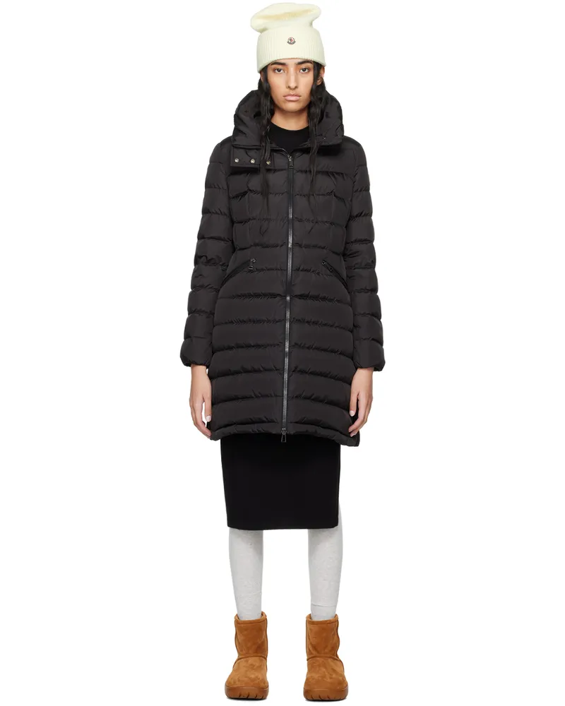 Moncler Black Flammette Down Coat 999