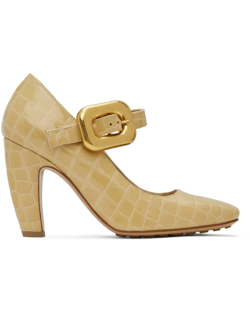 Bottega Veneta Beige Mostra Mary-Jane Pumps 2624