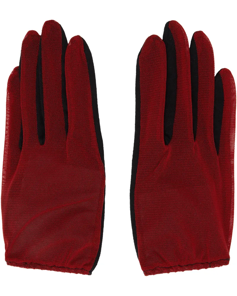 Yohji Yamamoto Red & Black Short Combi Gloves 2