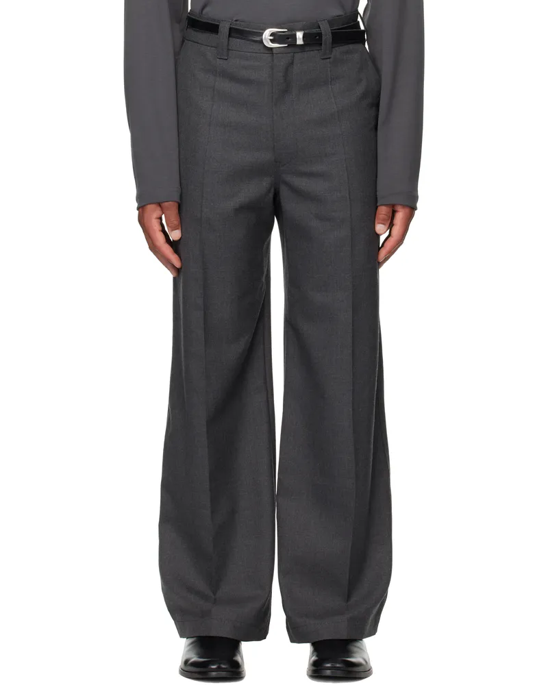Christophe Lemaire Gray Straight Tailored Trousers Bk968