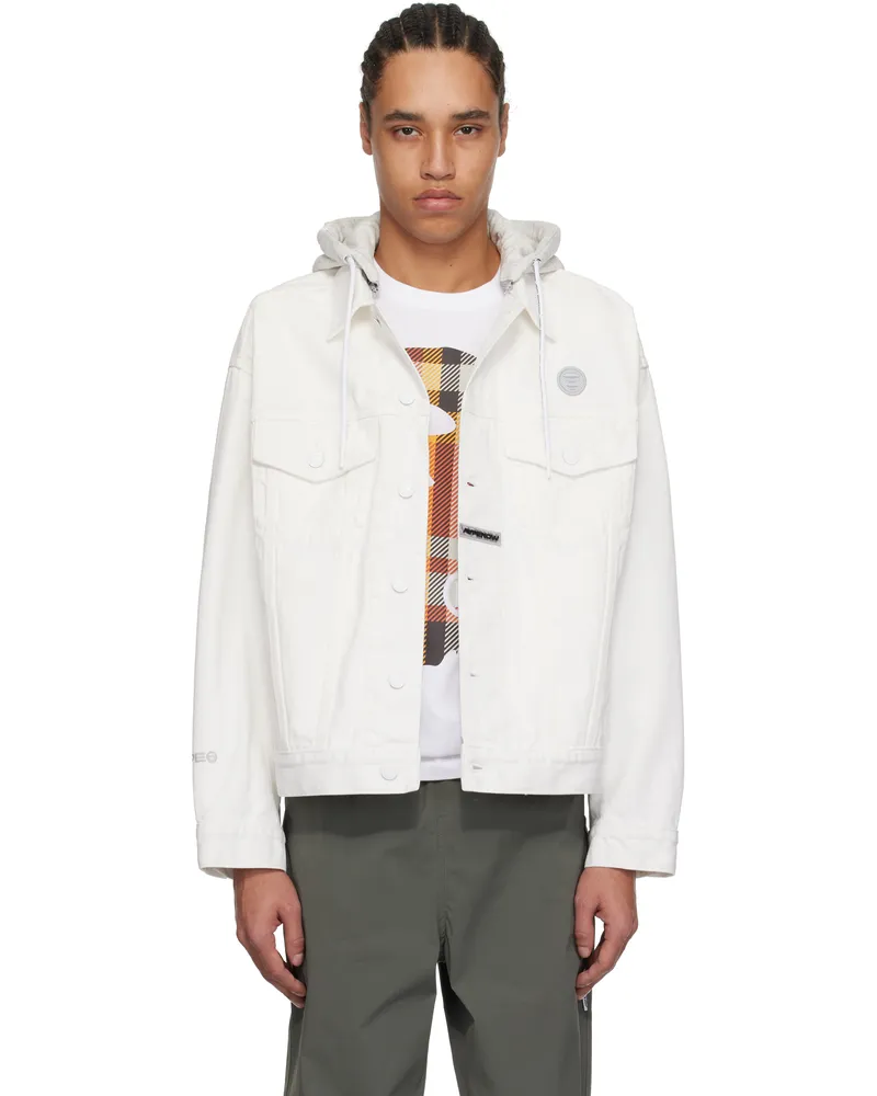 AAPE by A Bathing Ape White 'AAPE Now' Light Weight Denim Jacket Whx