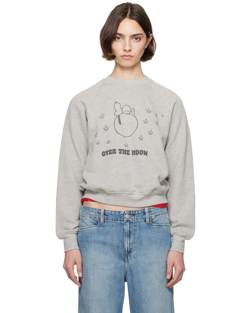 RE/DONE Gray Classic 'Snoopy Moon' Sweatshirt Heather