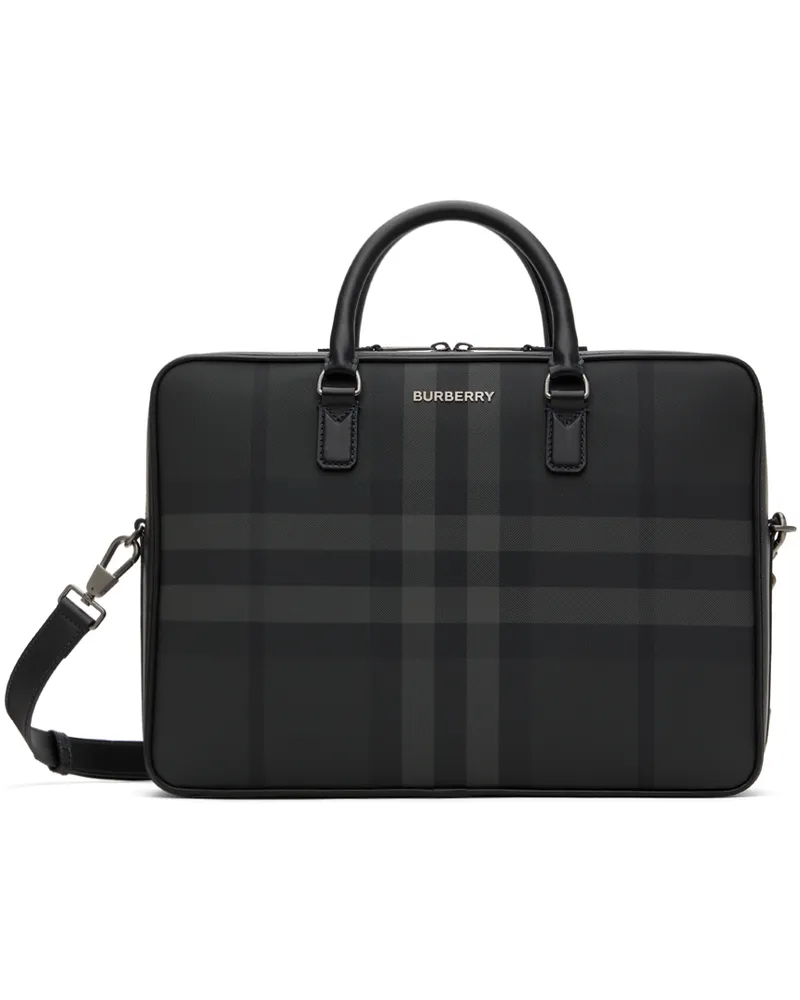Burberry Gray Ainsworth Briefcase Charcoal