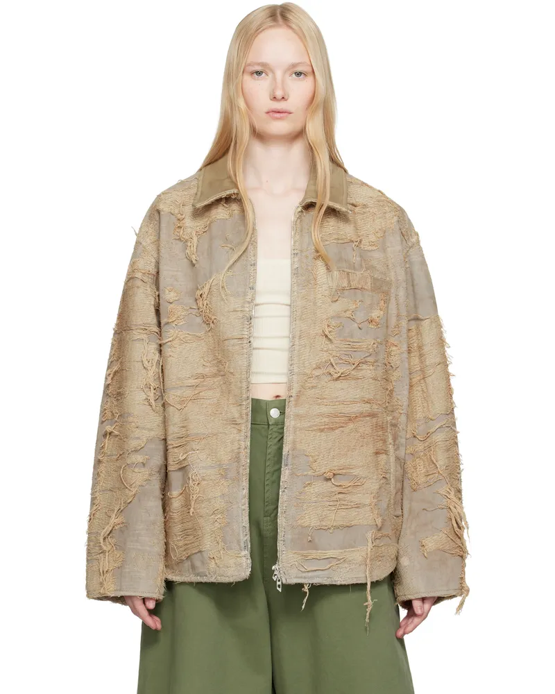 Diesel Tan D-Ivar-Fsg Denim Jacket 33s