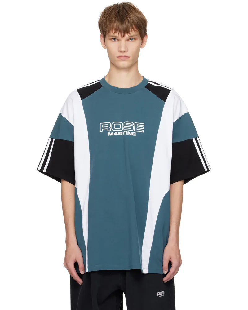 Martine Rose Blue Oversized Panelled T-Shirt Blue