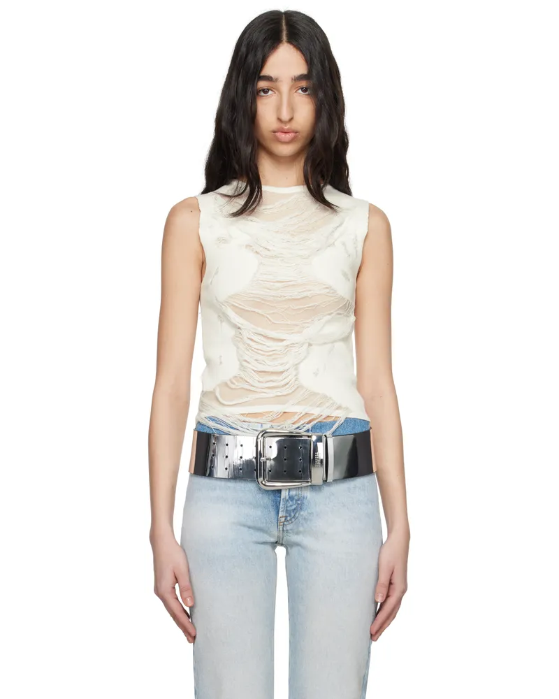 Maison Margiela Off-White Distressed Tank Top 101