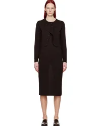 Christophe Lemaire Brown Layered Midi Dress Brpecan