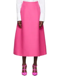 Valentino Garavani Pink Crepe Couture Midi Skirt Uwt