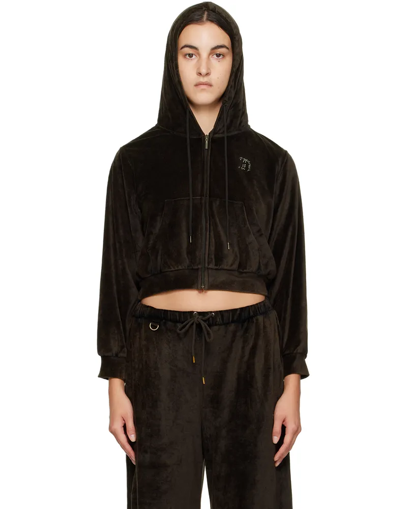 Doublet Brown Crystal-Cut Jacket Black