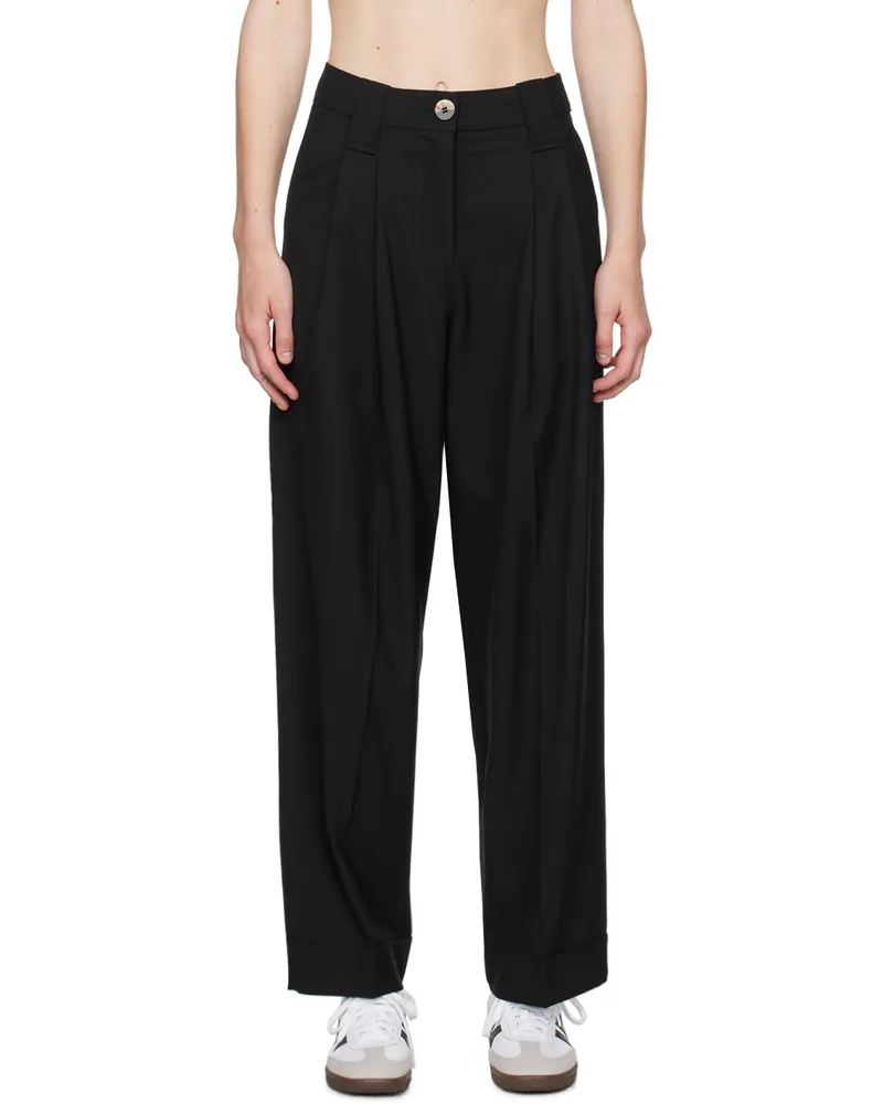 Ganni Black Drapey Trousers 099
