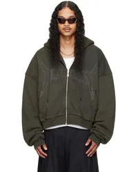 LU'U DAN Black Washed-Out Hoodie Washed