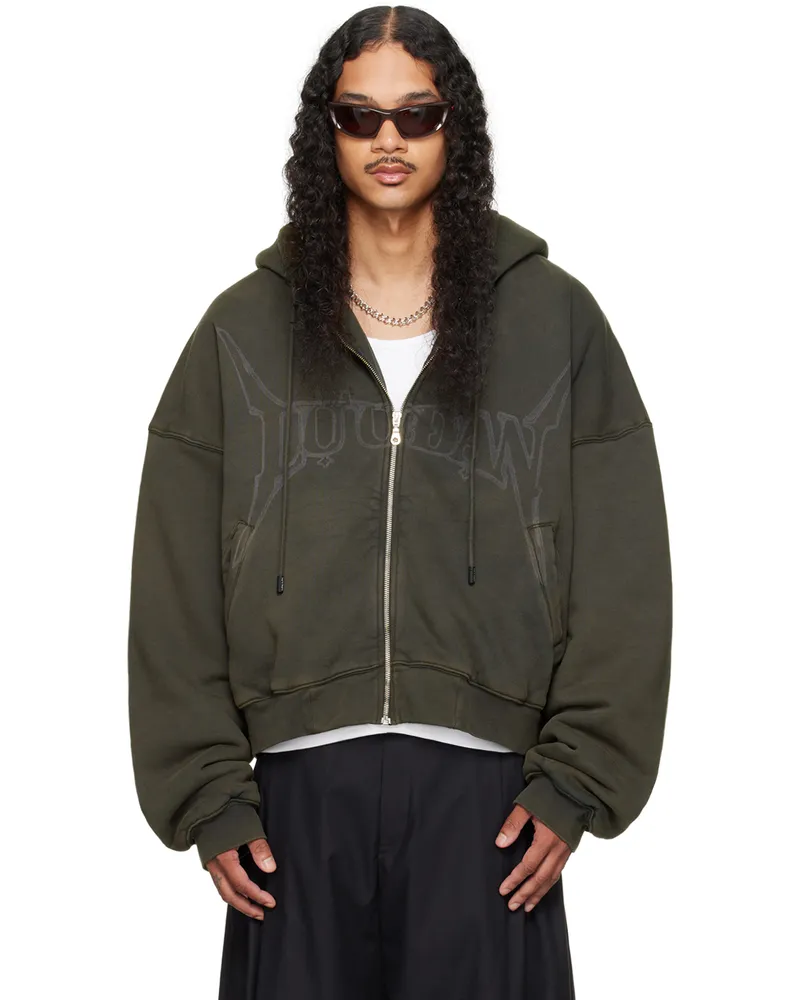 LU'U DAN Black Washed-Out Hoodie Washed