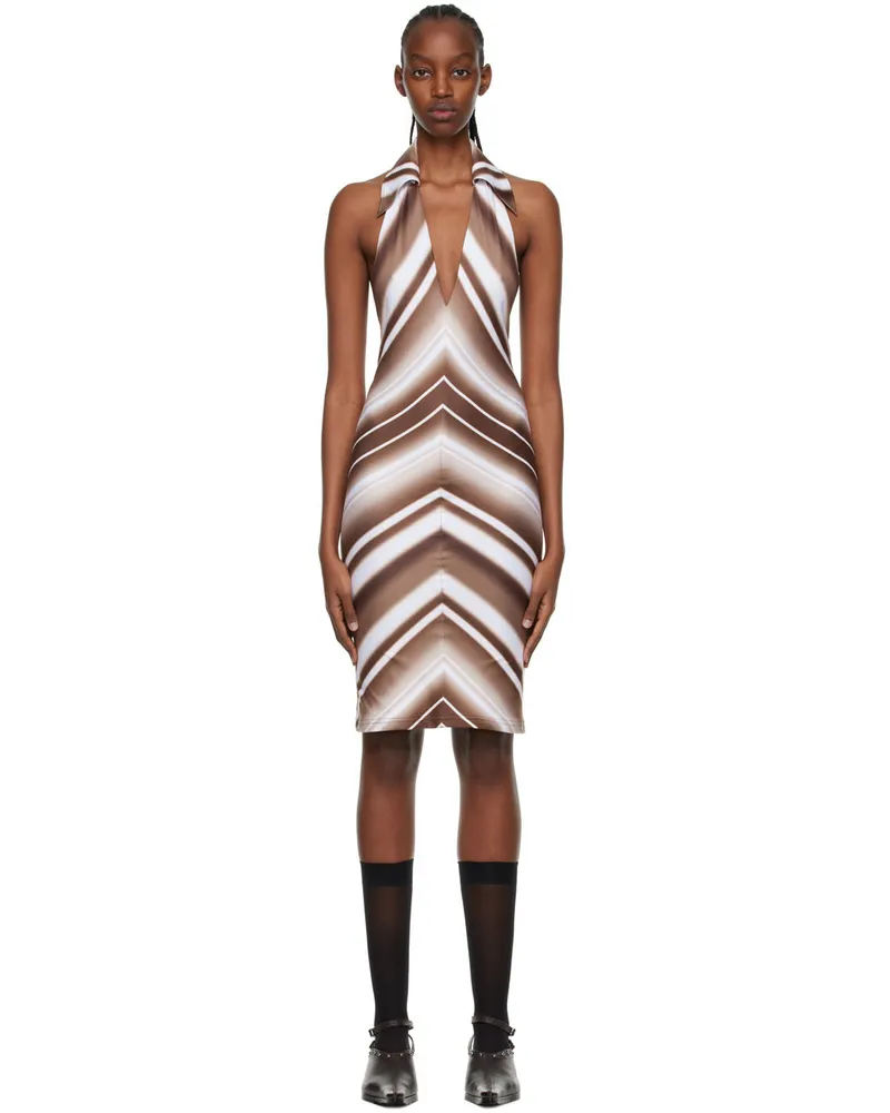 Anne Isabella Brown Recycled Polyethylene Mini Dress Spray