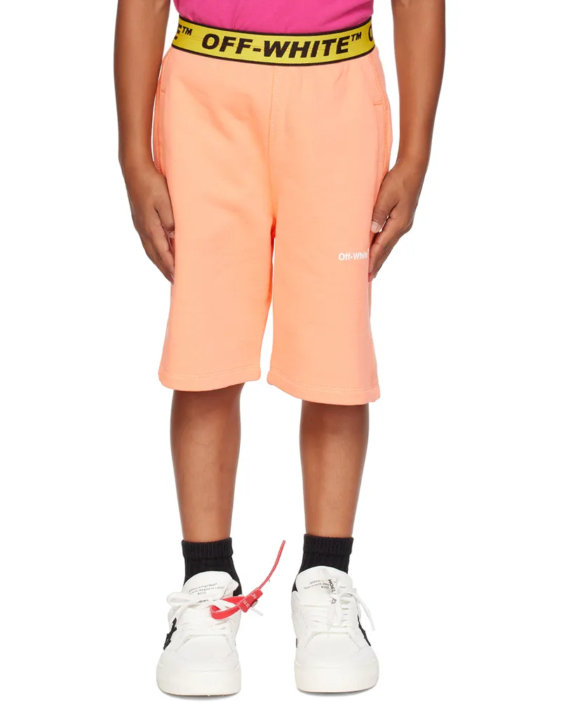 OFF-WHITE Kids Orange Industrial Shorts Melon