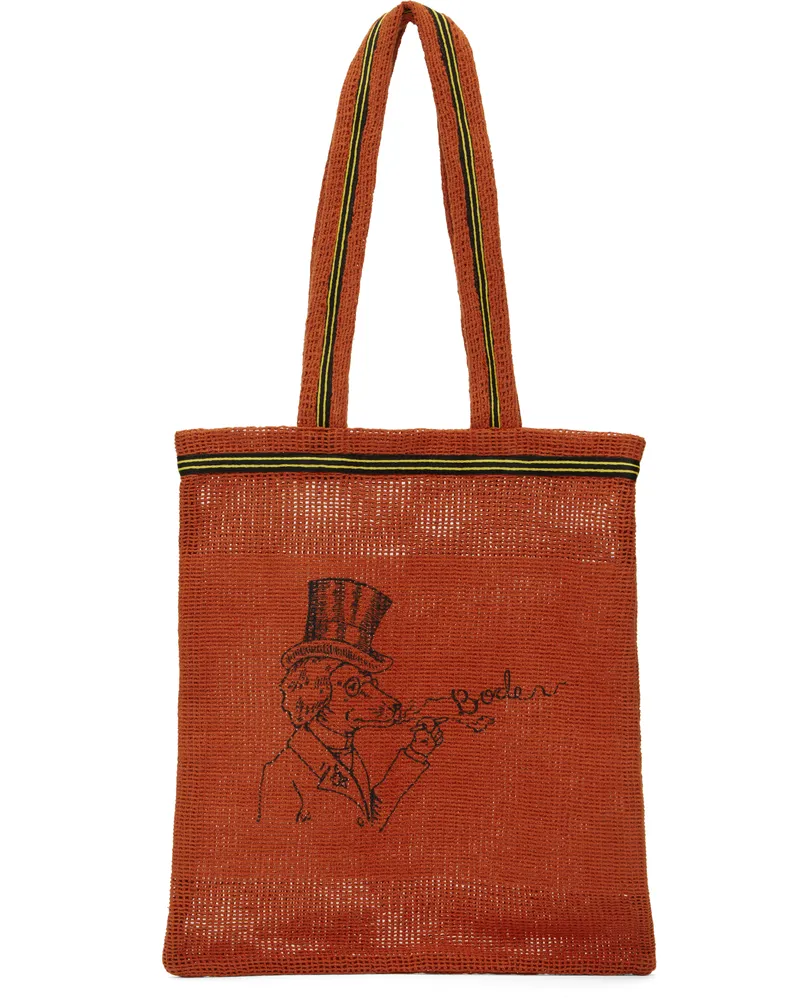 BODE Orange Netting Tote Red