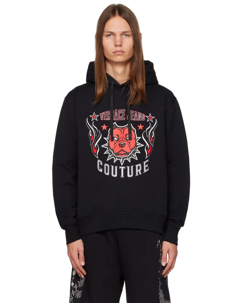 Versace Jeans Black Embroidered Hoodie E899