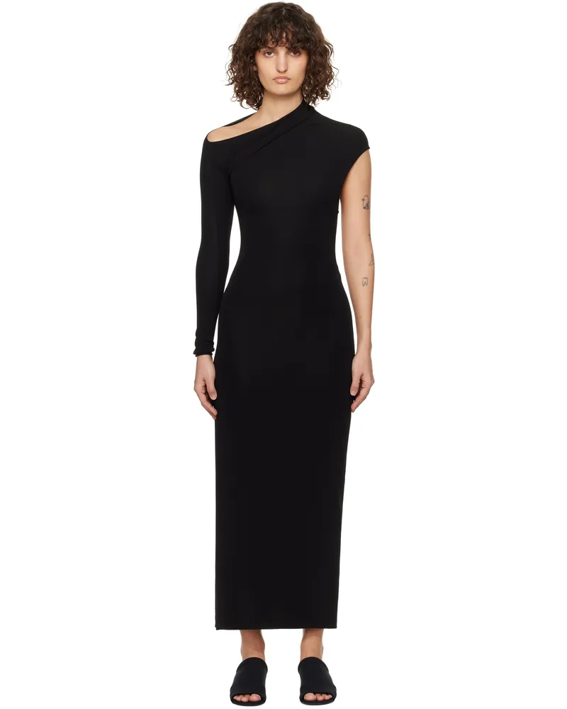 Courrèges Black Asymmetric Maxi Dress 9999