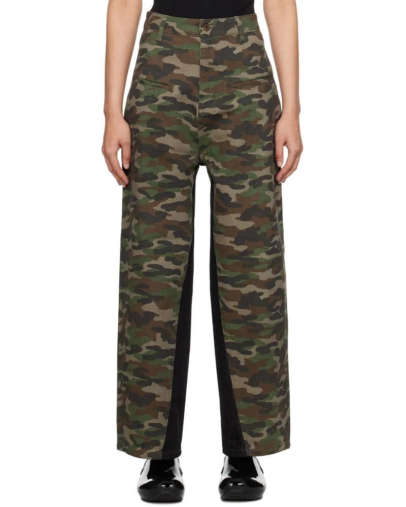Fax Copy Express Khaki Relaxed-Fit Trousers Camo