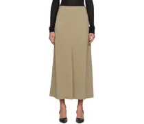 Taupe Vented Maxi Skirt