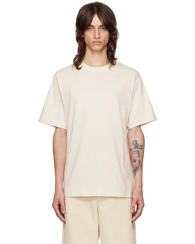 Burberry Beige Printed Paisley Logo T-shirt Tundra