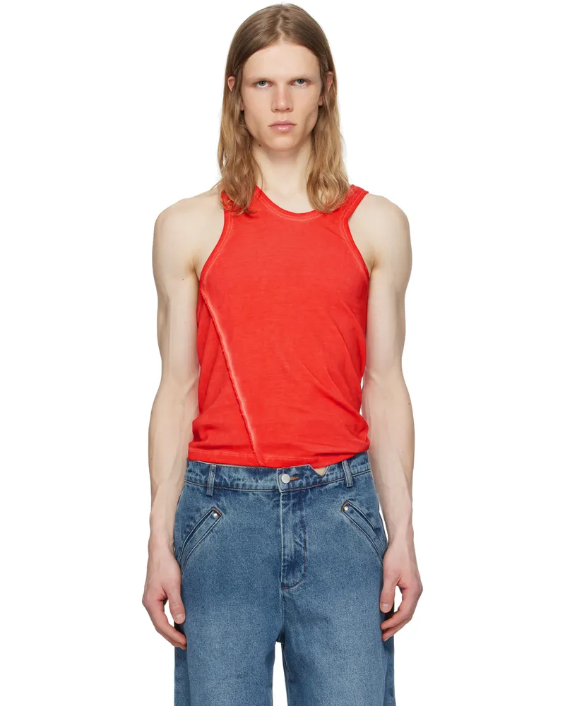 Spencer Badu Red Organic Cotton Tank Top Red